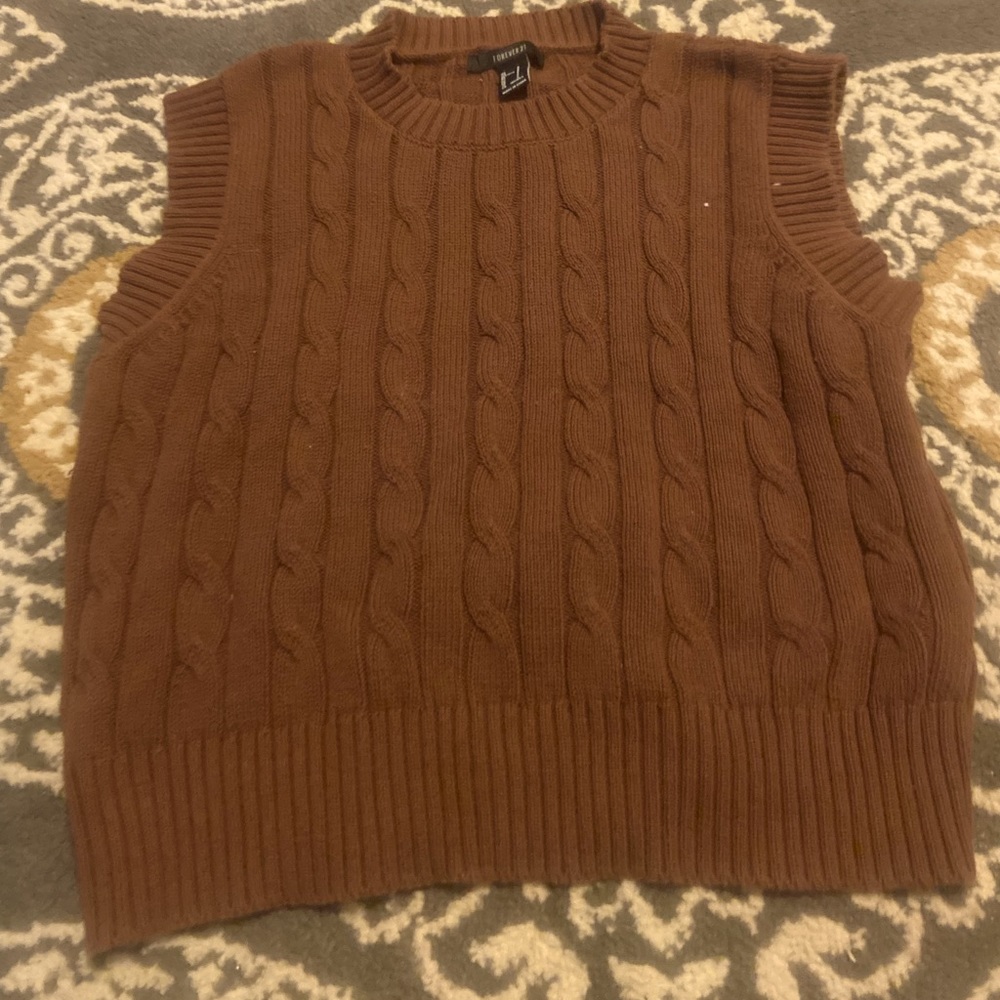 Brown Forever 21 Sweater Vest